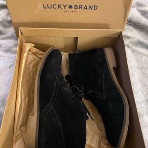 Black suede booties from Lucky Brand size 8 in women